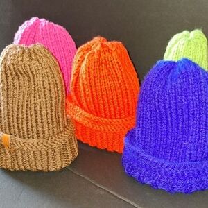 NWT Authentic Hand Knitted Convertible Beanies